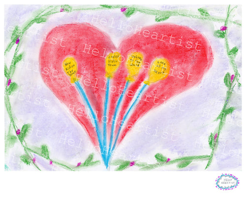 Sweet Welcome New Baby Balloons Original Illustration A4 Print