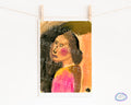 Intense Soulful Portrait, Original Painting A4 Print