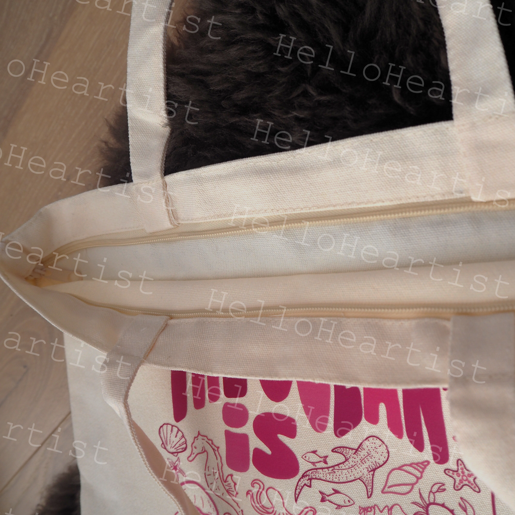 Fun Colourful Pink Beach Theme Reusable Tote Bag