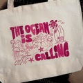 Fun Colourful Pink Beach Theme Reusable Tote Bag